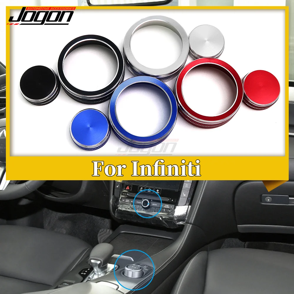 

Car Multimedia Knob Ring Volume Cover Decoration Knob Ring Sticker Car Interior Accessories For Infiniti Q50 2021 2022 2023