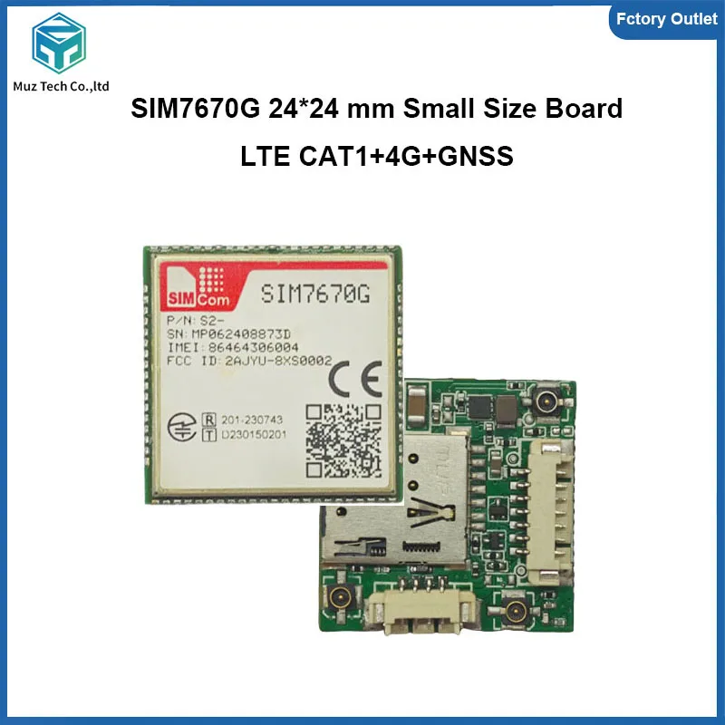 

SIMcom SIM7670G Development Board LTE CAT1 Module 24*24mm MImi Core Board Global version support GNSS(optional) without voice