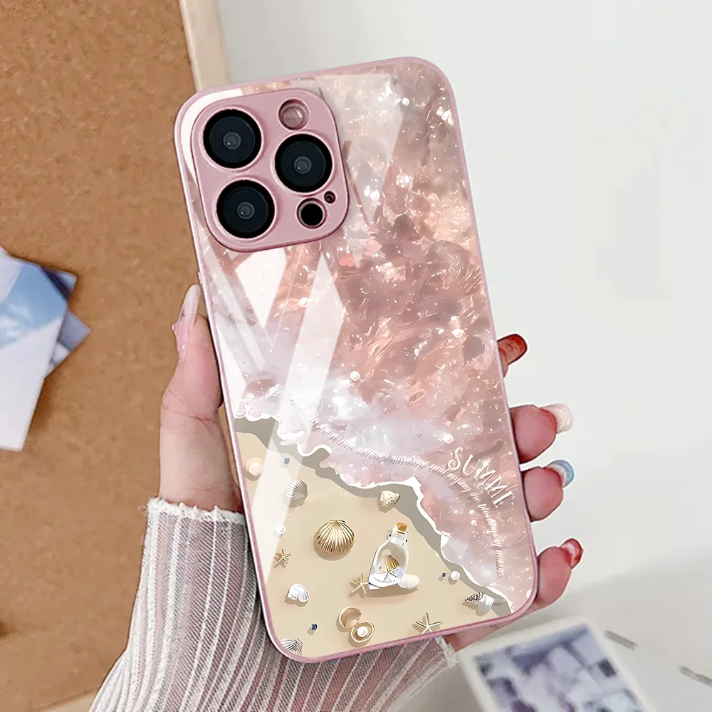 

Seaside Scenery Wave Beach Pattern Phone Case For Samsung S24 S25 Ultra A17 A56 A16 A55 A54 A26 A36 A53 A25 Tempered Glass Cover