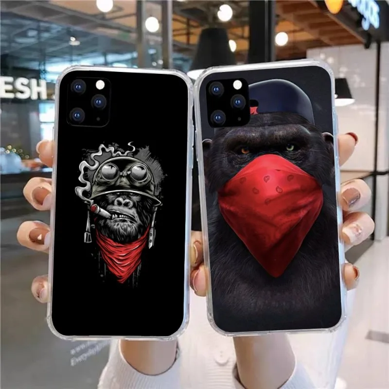 Monkey Orangutan Smart Phone Case for Huawei P50 P40 P30 Pro Mate 40 30 Pro Nova 8 8i Y7P Honor Clear Phone Cover Funda