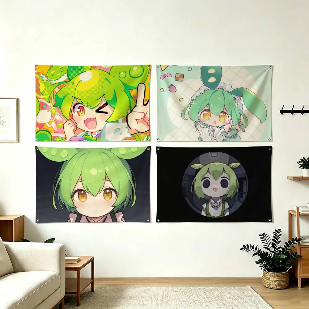 C-Cute Z-Zundamon Flags Wall Hanging Tapestry Outdoor Garage Room Decorative flag Background Blanket