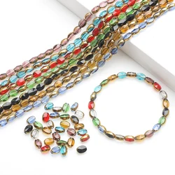 6x8mm Gold Border 36 Multi-faceted Glass Beads Oval Rice Crystal Jewelry Clothing Accessories Decoration