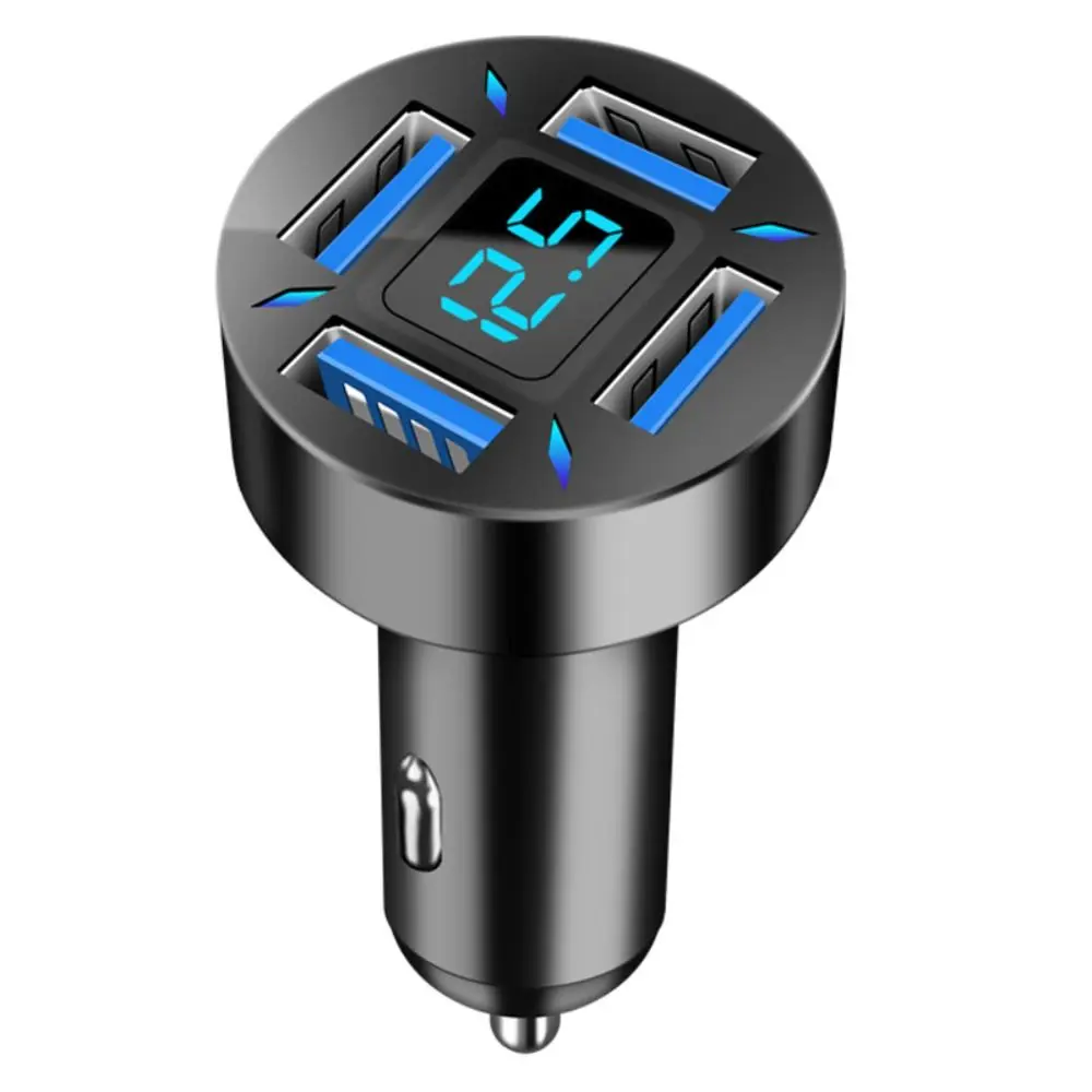 Charging One Drag Four Digital Display 4 Ports Car USB Charger Car Phone Charger Adapter Car Charging Head Digital Car Charger