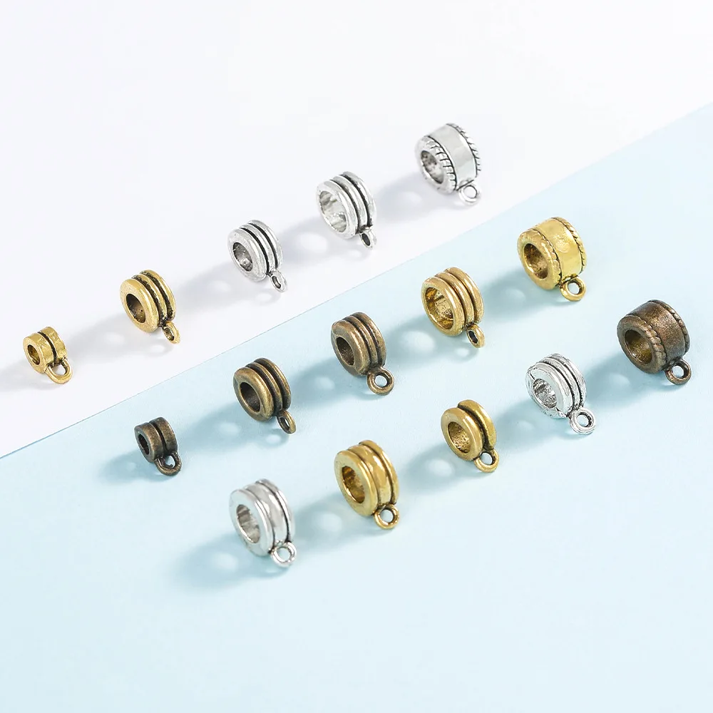 Accessori per gioielli fai-da-te in lega che posizionano accessori pendenti per bracciale con collana di perline rotonde a tre vie a strisce