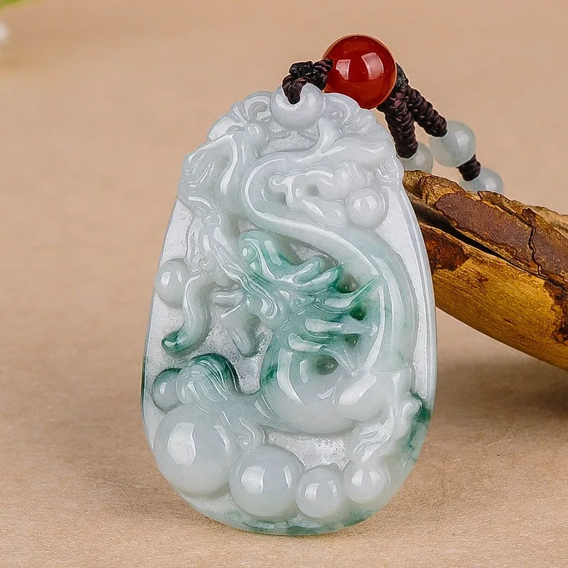 Hot Selling Natural Hand-carve Jade Dragon Brand  Necklace Pendant Fashion Jewelry Accessories Men Women Luck Gifts