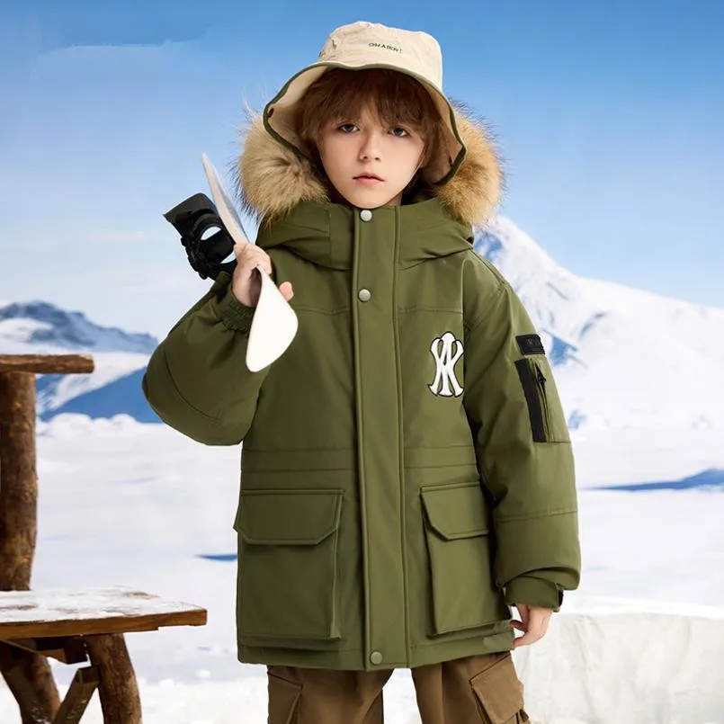 Winter Neue kinder Unten jacke Mode Mit Kapuze Winddicht Wasserdichte Oberbekleidung Jungen Und Mädchen Dicker Warme Mäntel A4172 – Detail 7