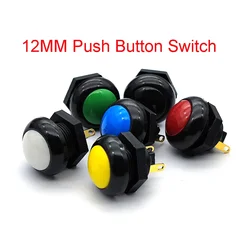 12MM Button Switch Round 12MM Flat Head Waterproof Button Push Button Switch Round Flat Head Reset Switch