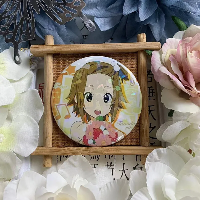 Anime K-ON Brooch Pin Cosplay Badges Hirasawa Yui Akiyama Mio Brooches Bags Akiyama Mio Breastpin for Backpacks Clothing Jewelry