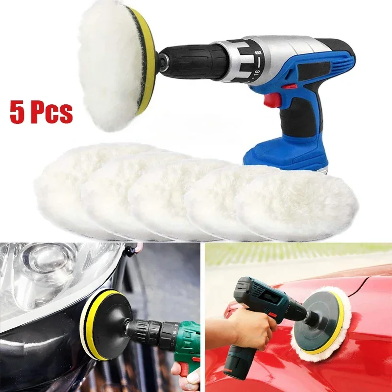 

1/2/5Pcs Car Wool Polishing Disc Set Imitated Wool Car Waxing Polishing Auto Paint Care Polisher Pad Auto Washing Accessories