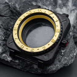 New Square Black Men's Watch Diver Case Fit Japan NH34 NH35 7S26 Movement Sapphire Glass 316 Stainless Steel 100M Waterproof