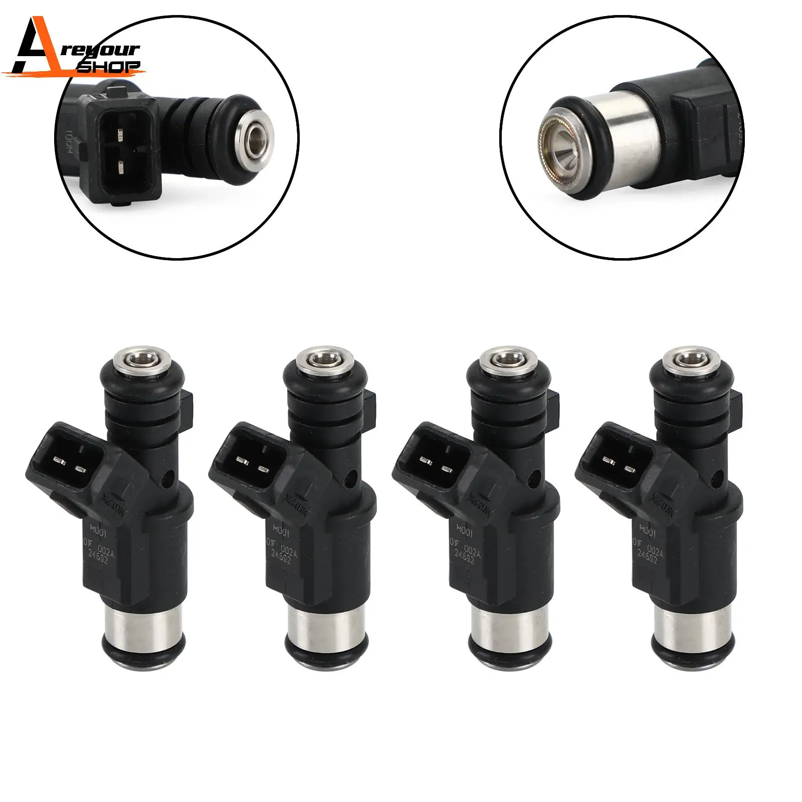 Areyourshop 4pcs Fuel Injectors Fit For Peugeot 206 306 307 1007 1.4L Berlingo For CITROEN 0280156357 75116357 348001 Car Parts