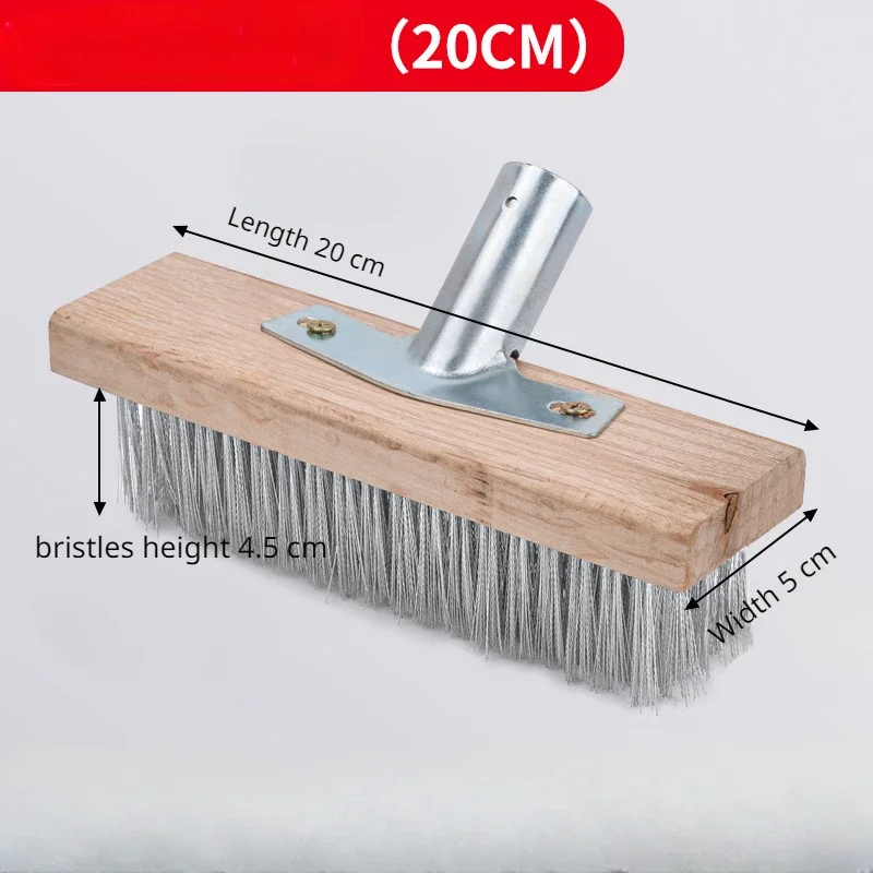 Stainless steel wire brush floor brush to remove moss iron brush long handle cleaning brush washing floor broom steel brush