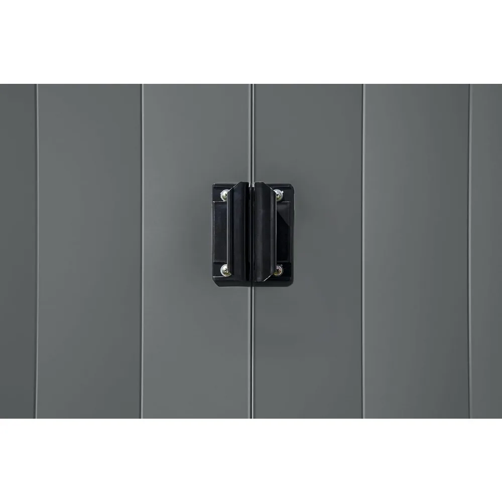 سقيفة تخزين فولاذية كلاسيكية على شكل سهم، 6 × 5، لمسة نهائية من الفحم