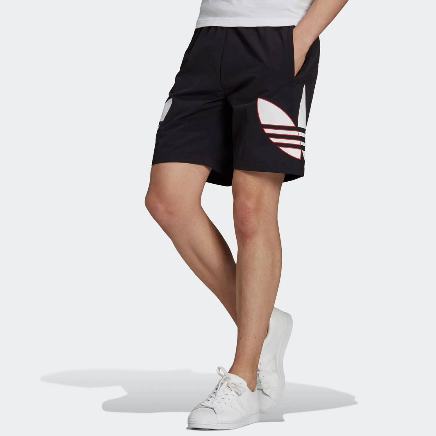 

Adidas genuine Trefoil Tricolor Short Men's Summer Sports Shorts H09357