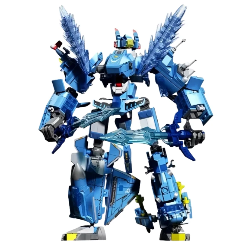 

Senbao's New Sacred Beast Totem Angry Sea Hunter Four-in-one Mecha Building Block Robot Children's Educational Assembly Toy