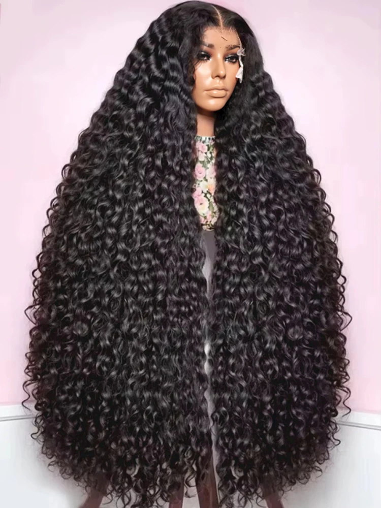 

YKB 40 Inch Deep Wave Curly Human Hair Wigs 13x6 HD Lace Frontal Wig Preplucked Closure 6x6 Glueless Remy Hair For Black Women