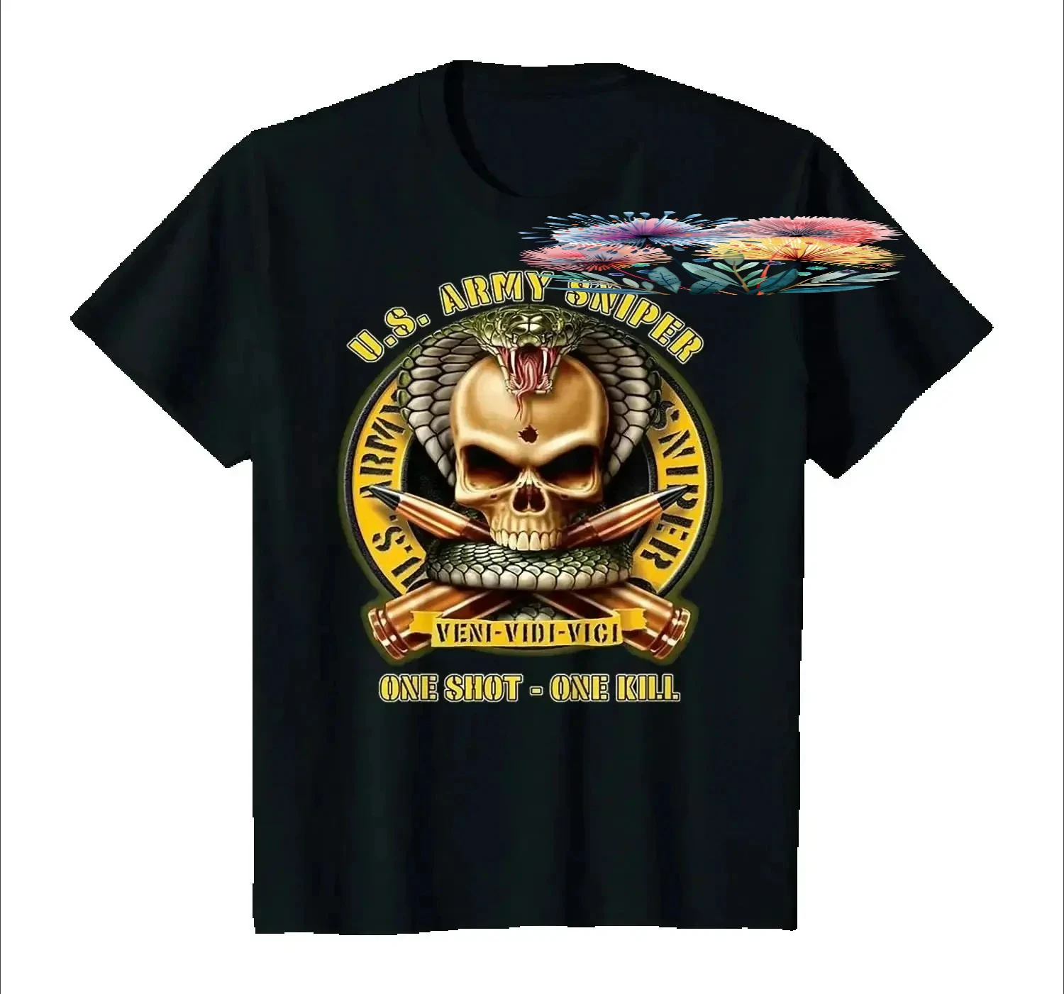 One Shot One Kill US Army Sniper T-Shirt 100% Cotton O-Neck Summer Short Sleeve Casual Mens T-shirt Size S-3XL
