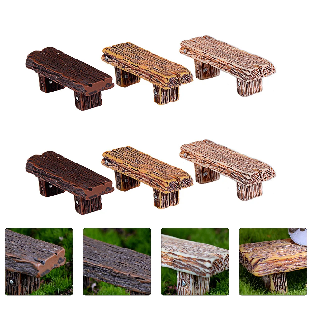 

6 PCS Mini Stool Decoration Dining Room Table Resin Stools Model Ornament Crafts Adornments Lovers DIY