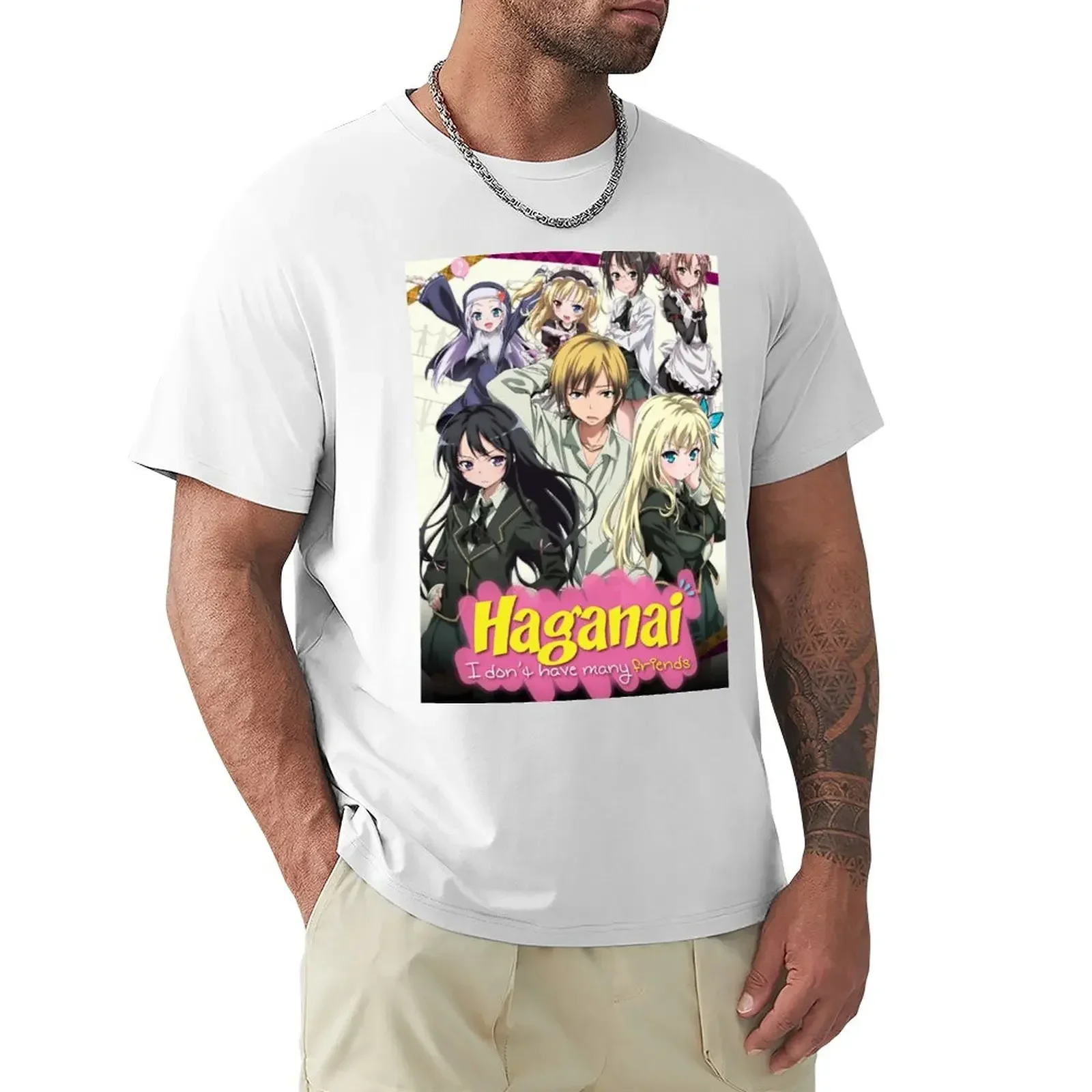 Shirts Graphic Tees Kawaii Clothes Clothes for Men Haganai I Dont Have Many Friends T-Shirt Summer Funny Style Cotton New tops