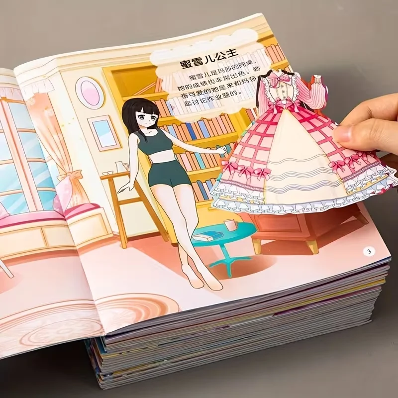 8 Sticker Books Designed for Girls Featuring Princess Themes, Perfect for Peel And Stick Activities.Fun Art Gift for Children