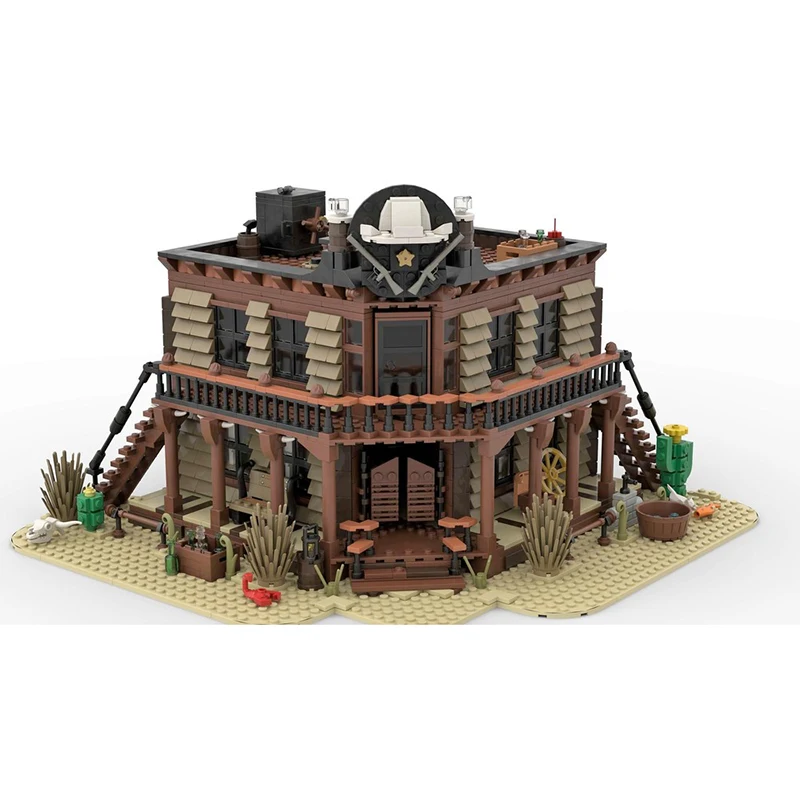 Moc Building Bricks Western Saloon Technology Modular Block Modular City Building Model Christmas DIY Toy Holiday Gifts