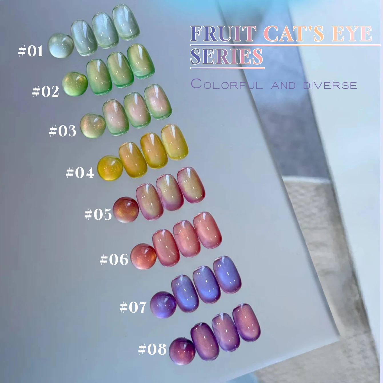 

MIANEL 12ML Spring Fruit Series Cat Eye Gel Nail Polish 2025 New Nail Polish Ice Clear Gel Polish Summer Nails Green Nails
