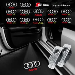 2PCS LED Car Door Welcome Lights 3D Laser Projector Lamps Auto Decoration Accessorie for AUDI SLINE RS S3 S4 S5 S6 QUATTRO A3 Q5