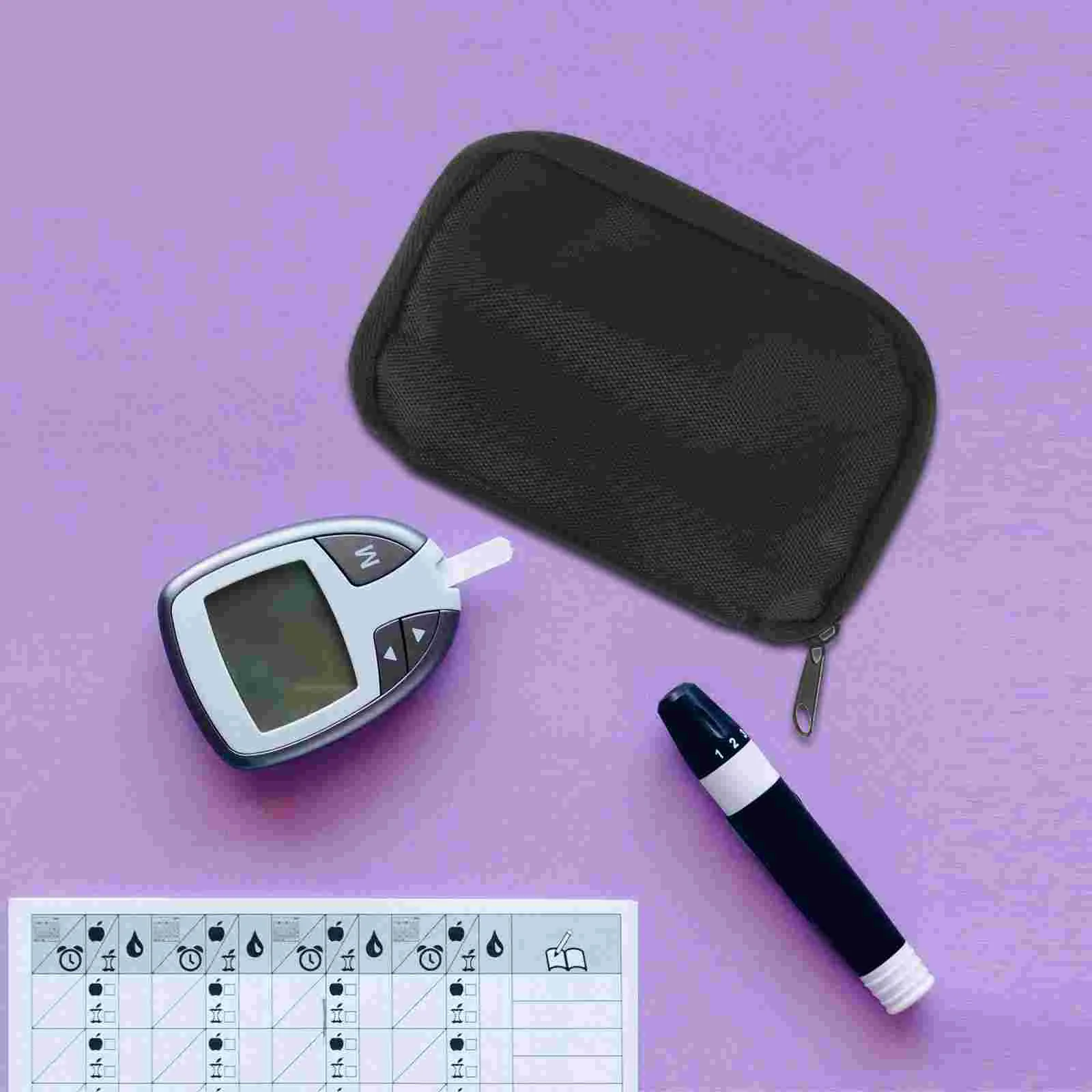 2Pcs Glucose Meter Bag Travel Case Glucose Monitor Pouch Storage Case Diabetes Bag