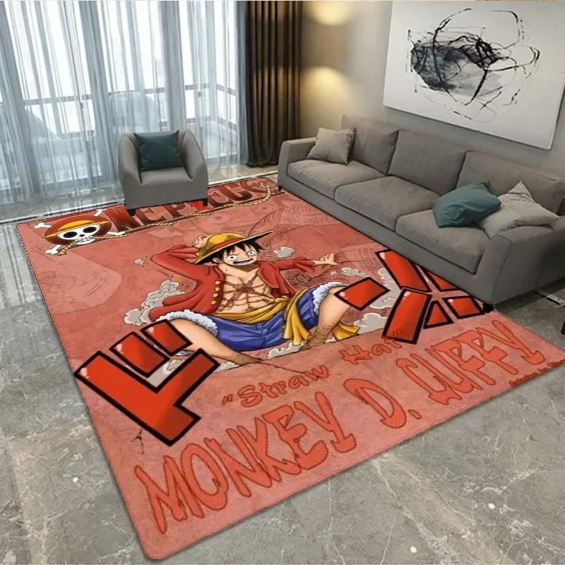 Stylish 3D Print  One Piece Anime Logo Rug Living Room and Bedroom Decor Area Rug Door Mat Kids Room Rug Birthday Gift