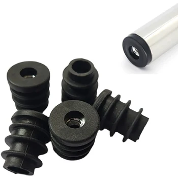 4/2 adet Yuvarlak Siyah Mobilya Bacak Boru Delik Tapaları Somun Siyahlar Boşaltma M6/m8 Spin-in Tipi Denge Ayarlanabilir Tekerlek Aksesuarı