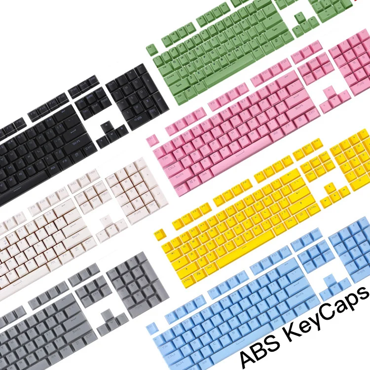 

7 Colors 104 Keys ABS Keycap Boxed Sets OEM Profile for DIY Mechanical Keyboards | ANSI US-Layout | Macaron | Light Blue Purple