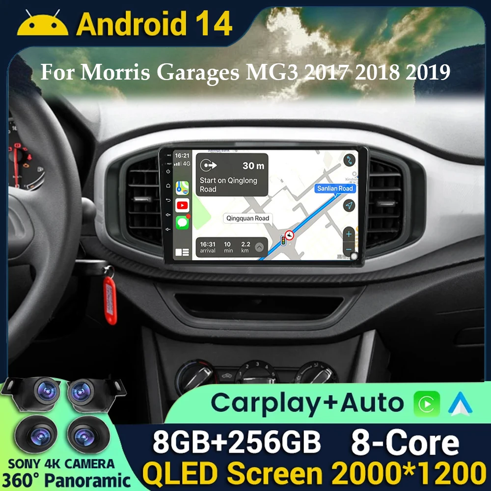 Android 14 Wireless Carplay Car Radio For Morris Garages MG3 2017 2018 2019 Multimedia Video Player GPS Navigation Head Unit