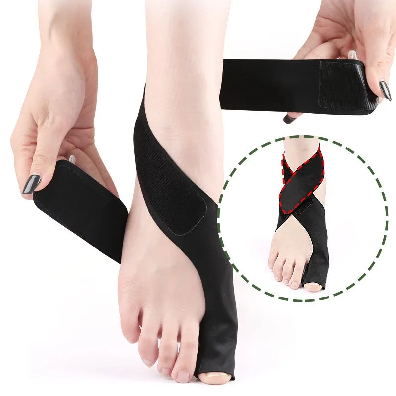 1pcs Adjustable Velcro Cross Wrap Bunion Toe Separator, Reusable Anti Rub Big Toe Sleeve for Foot Pain Relief
