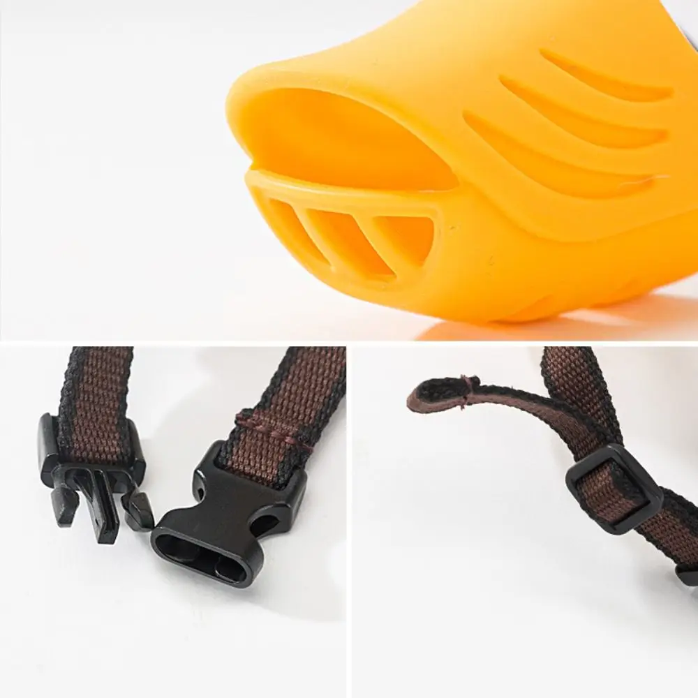 Cute Anti Bite Dogs Muzzles Silicone Soft Dog Mouth Mask Breathable Adjustable Dogs Mouth Cover Anti Stop Chewing