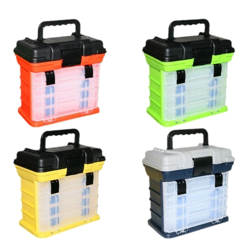 Outdoor 4 Layer Tackle Box Protective Carry Case Survival Tool Storage Container