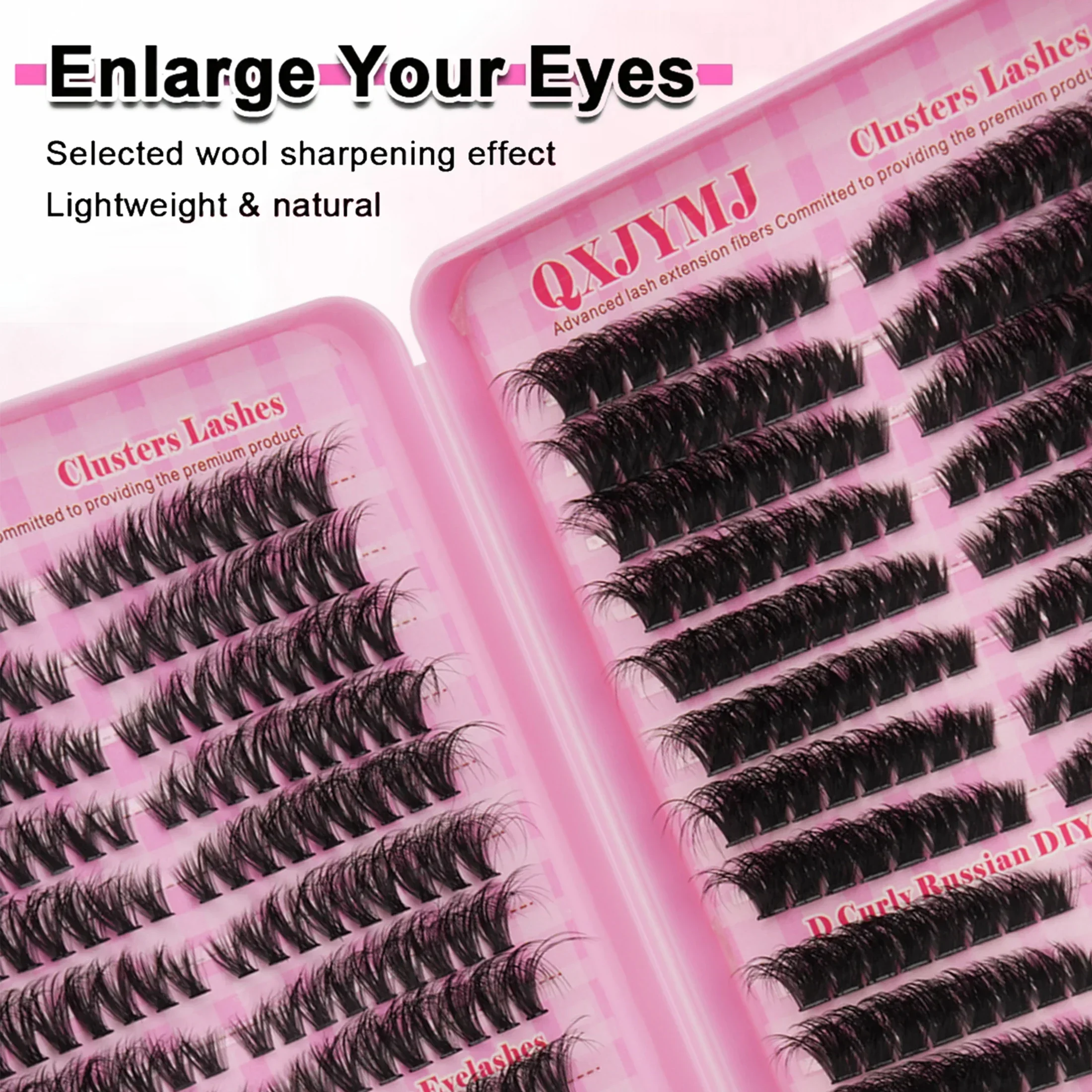 32 Rows D Curly Russian DIY False Eyelashes Fluffy Wispy Individual Extensions for Women Eye Makeup