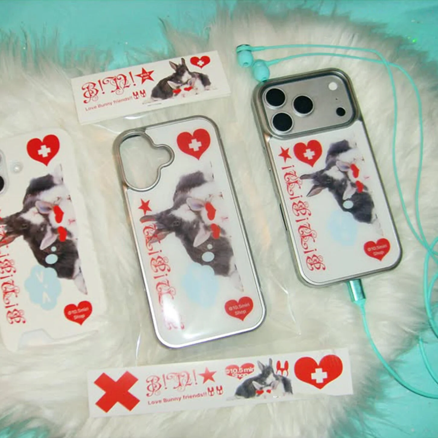 Niche Y2K Sweet Cool Lazy Cute Rabbit Love Phone Case for IPhone 17 16 15 14 13 12 11 Air Pro Max Plus Luxury Clear Back Cover