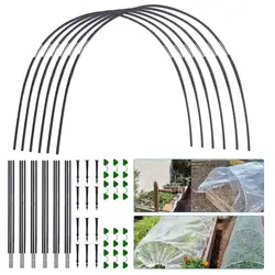 Greenhouse Gardening Folding Fiber Rod Set Protection Bracket  Insect Net Arch Set Raised Bed Seedling Plant Grow Support