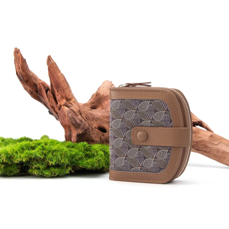 

Высококачественный легкий роскошный тканевый стиль, женский короткий кошелек, модная пряжка, сертификат банковской карты, сумка для хранения на молнии