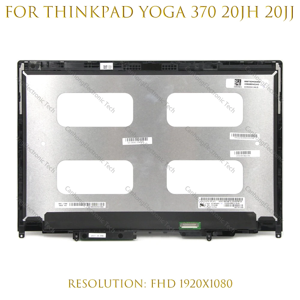 13.3 FHD For Lenovo Thinkpad Yoga 370 FHD LCD Display Touch Screen Glass Assembly Frame 01HW909 01HW910 SD10M34076 SD10M34078
