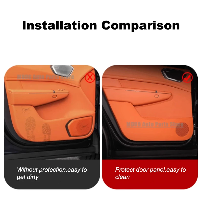 MDUG For Lynk&Co 900 Door Anti-dirty Pad Cover Leather Door Anti-kick Pad Mat Car Styling Modified Accessories