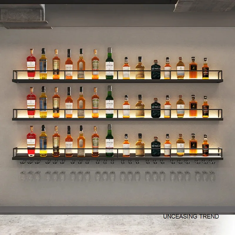 Bottle Storage Floating Bar Shelf Column Cabinet Salon Industrial Wine Luxury Wall Cellar Movable Commercial Mesas Furniture