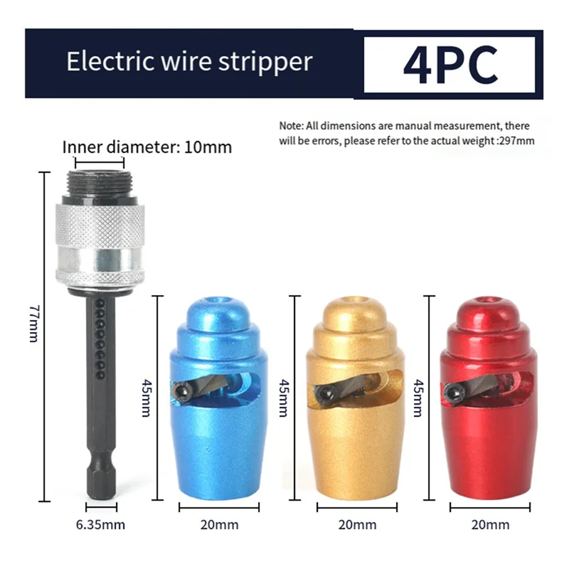 Elektrische Draad Stripper Mes Zeshoekige Handvat Elektrische Draad Peeling Machine Voor Boormachine Driver Draad Strippen Tool VERKOOP