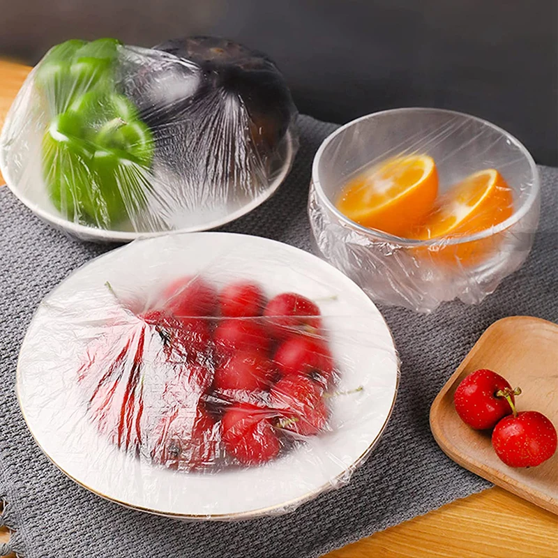Disposable Elastic Food Cover Fruit Vegetable Fresh Keeping Bags Kitchen Plastic Wrap for Bowl Dish Plate Stretch Covers Lids