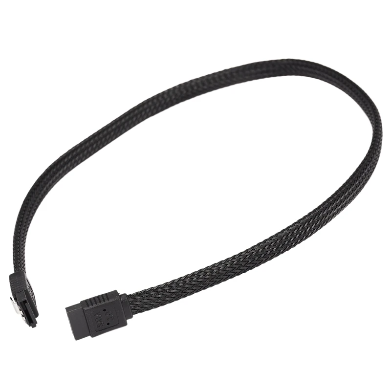 20X 50CM SATA 3.0 III SATA3 7Pin Data Cable 6Gb/S SSD Cables HDD Cord With Nylon Sleeved Premium Version(Black)