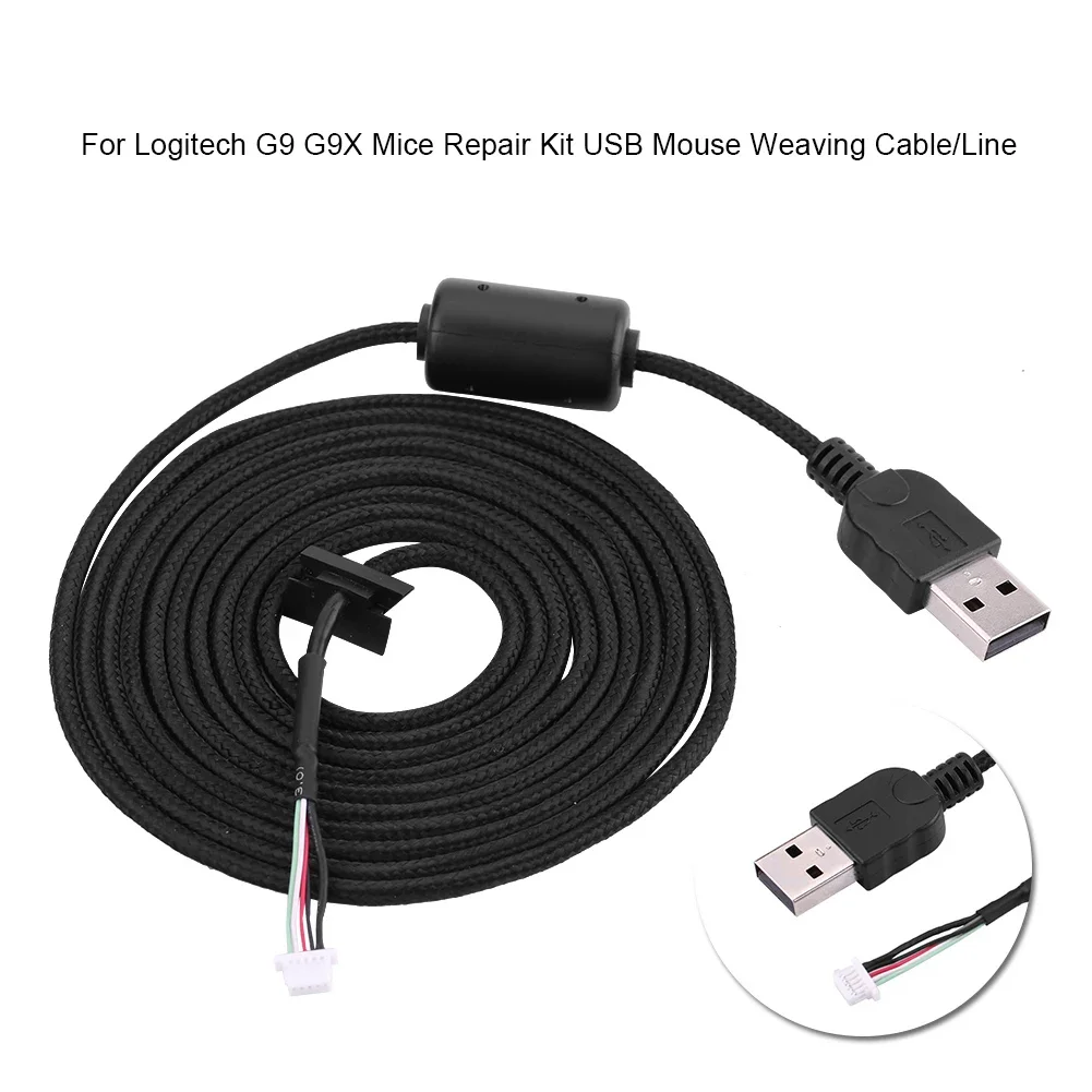 

2meters USB Mouse Line Wire Cable Replacement Repair Accessory For Logitech G9/G9X Game Mouse