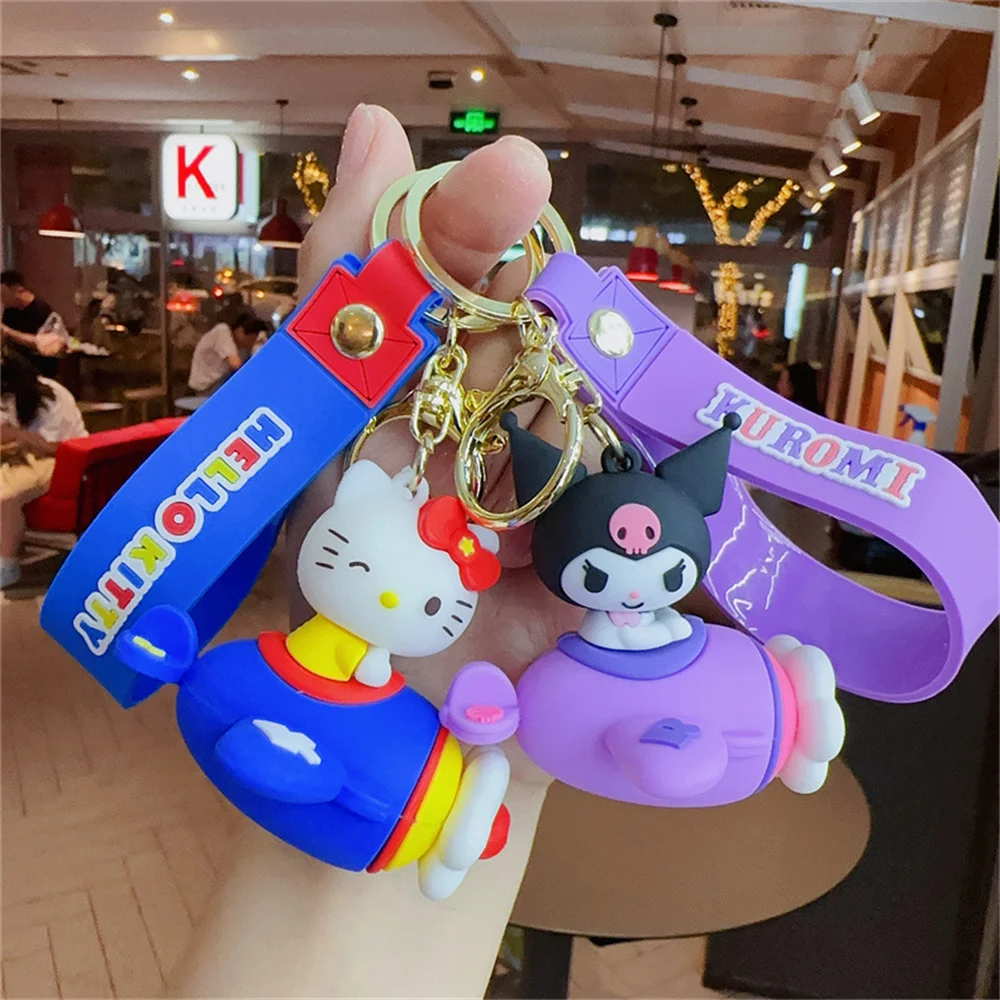 

Anime Sanrio Keychain Hello Kitty Kuromi Keychains Cinnamoroll Kawaii My Melody Key Chain Bag Pendant Cartoon Car Keyring Gifts