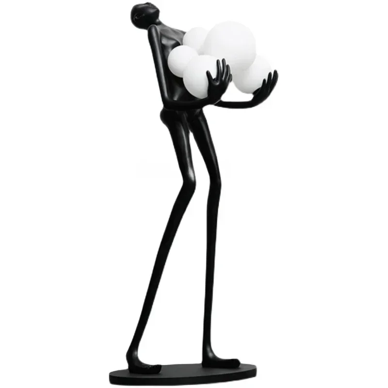 Humanoid Sculpture Ball Floor Lamp Creative Living Room Decoration Hotel Exhibition Hall Large Human Body Decoration
