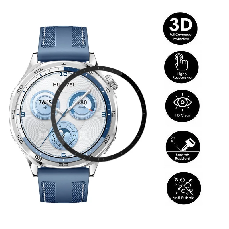 100 Buah Pelindung Layar Lembut 3D untuk Jam Tangan Huawei GT5 46Mm 41Mm/GT5 Pro 42Mm Jam Tangan Pintar Penutup Penuh Film Pelindung PMMA
