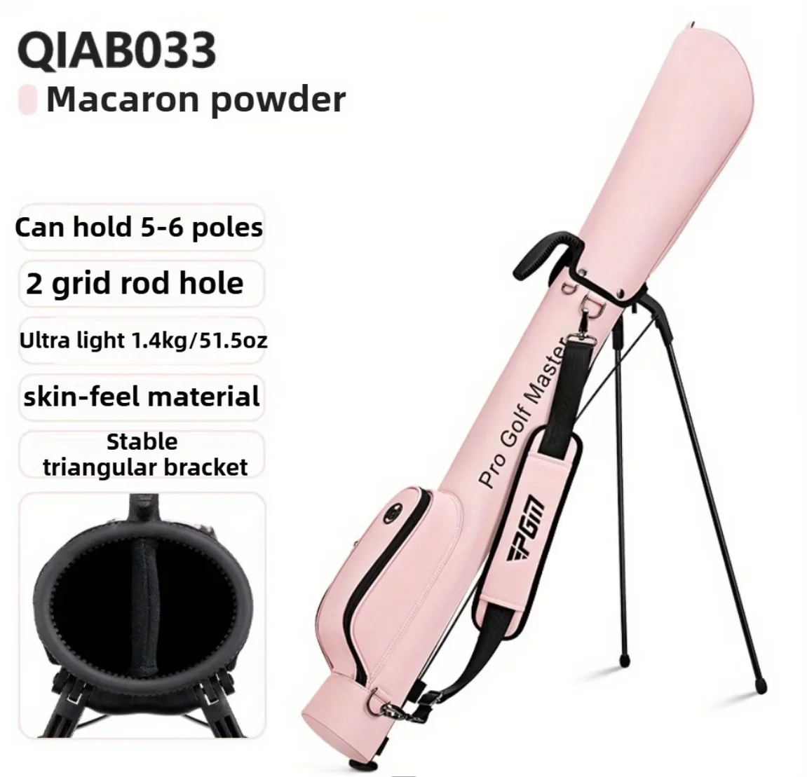 PGM QIAB033 Golf Bag - Men's and Women's Stand Golf Bag - Ultralight Portable Golf Club Bag - Golf Club Accessory Bag